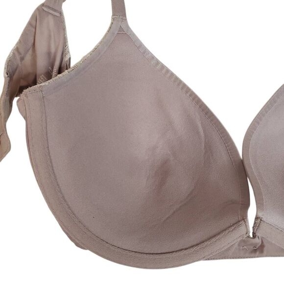Victoria's Secret Ruched Plunge Gorge Lace Trim Underwire Bra Taupe Size 34DD - Picture 6 of 12